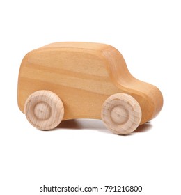 wooden car on the white background