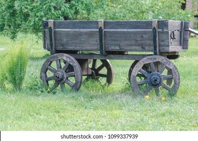 Wooden Cart On The Lawn