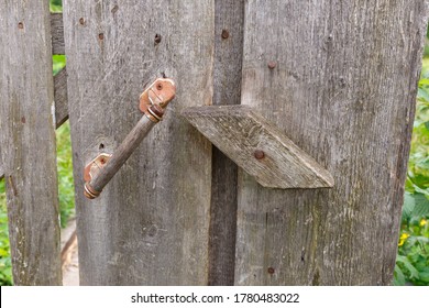 Wooden Catch On The Door To The Kitchen Garden.