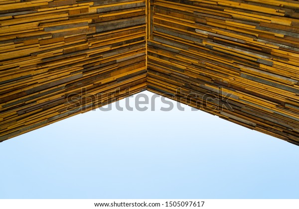 Wooden Ceiling Show Wood Texture Strips Stock Photo Edit Now