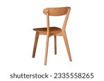 Wooden chair isolated on white background with clipping path. View from the side offset to the back