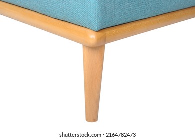 Wooden Chair Leg On White Isolated Background