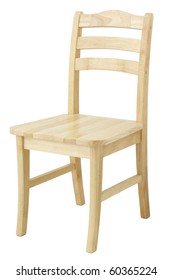 Wooden Chair On White Background