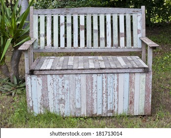 Wooden chair in park - Shutterstock ID 181713014