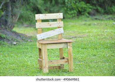Wooden chair at the park