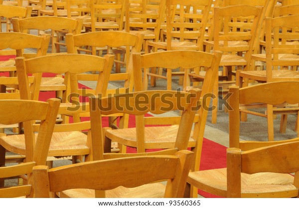 Wooden Chairs Triel Church Stock Photo Edit Now 93560365