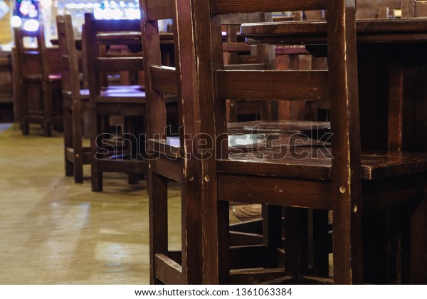 Wooden Chairs Vintage Style Beer Pub Stock Photo Edit Now 1361063384