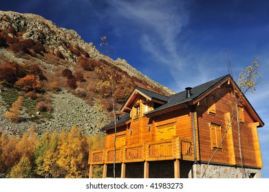 A Wooden Chalet In The French Pyrenees.