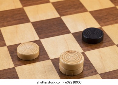 Wooden Checkers Board