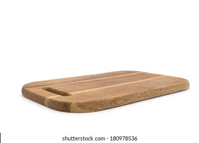 Wooden Chopping Board Isolated On White Background