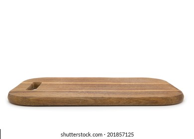 Wooden Chopping Board Isolated On White Background