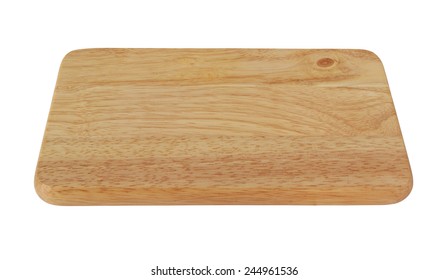 Wooden Chopping Board Isolated On White