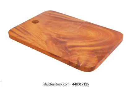 Wooden Chopping Board Isolated On White Background