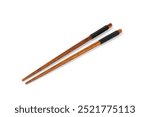 wooden chopsticks isolated on white background.