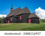 Wooden church dating back to 1640 located at Mala Prasiva peak in Moravian-Silesian Beskids, Czech Republic