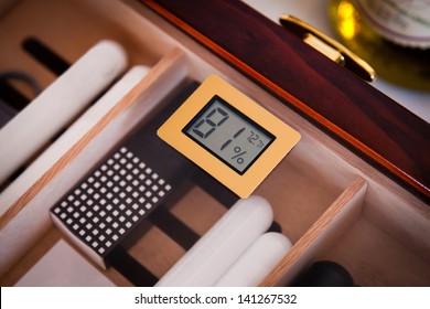 Wooden Cigar Humidor With Digital Display