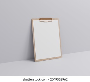 wooden clipboard with blank a4 paper, menu board
