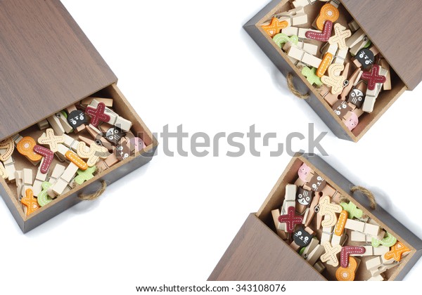 Wooden Clips Various Shapes Decoration Stock Photo Edit Now