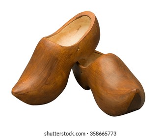 wooden clogs isolated