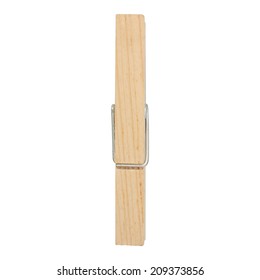 wooden cloth pegs isolated on white background,  file includes a excellent clipping path