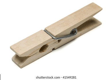 Wooden Clothes Clip On White Stock Photo 41549281 | Shutterstock