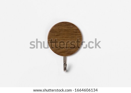 Wooden Cloths wall Hanger (hook) isolated on white background.High resolution photo.