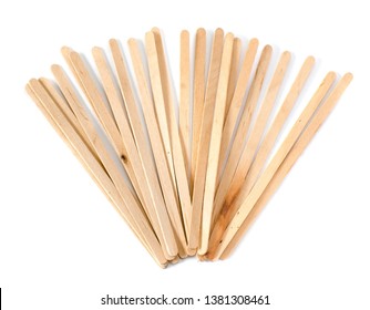 wooden coffee stick on white background