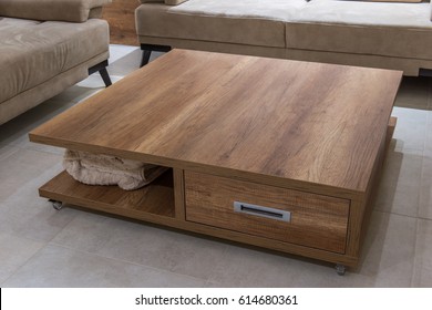 Wooden Coffee Table In Home Interior, Coleup