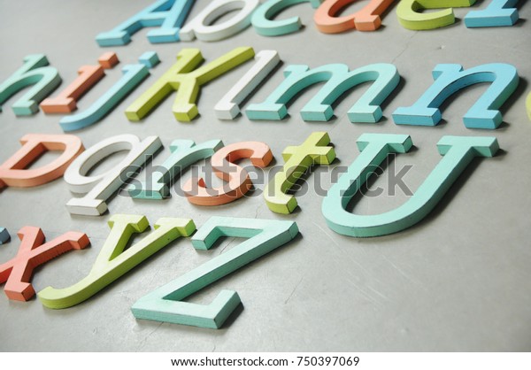 Wooden Colorful Letters Wooden Alphabet Pastel Stock Photo Edit