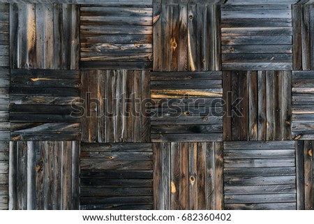 Wooden constructin fish processing plant buildings in the island of Olkhon. Lake Baikal