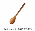 Wooden Cooking Spoon, commonly used in kitchens for stirring and mixing ingredients, made from durable and eco-friendly wood with a hole on the handle for hanging.