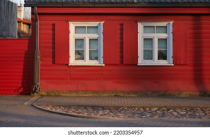 Wooden Country House Exterior. Classical Building Traditions. Falu Red Dye. Scandinavia, Europe. Tourism, Vacations, Home Office, Real Estate Development, Lifestyle