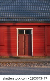 Wooden Country House Exterior. Classical Building Traditions. Falu Red Dye. Scandinavia, Europe. Tourism, Vacations, Home Office, Real Estate Development, Lifestyle