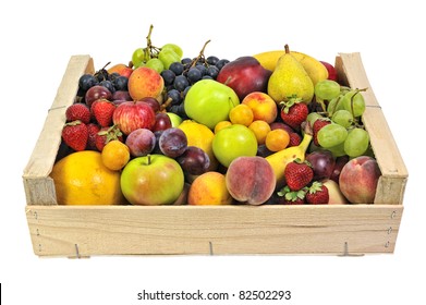 Wooden Crate Full Of Fruit