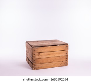 wooden crate isolated on white background - Shutterstock ID 1680592054