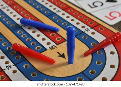 Wooden Cribbage Board.