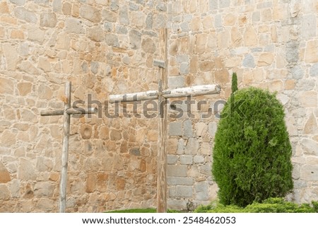 Similar – Image, Stock Photo Wooden cross Facade