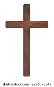 Wooden cross isolated on white background with clipping path - Shutterstock ID 2296073549