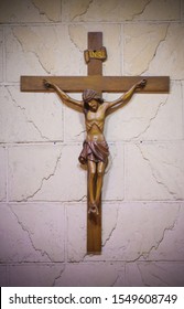 Wooden Crucifix Jesus Christ On The Wall