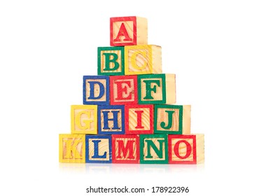 Pyramid Colorful Alphabet Blocks Vector Illustration Stock Vector ...