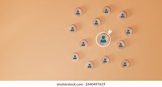 Wooden cube block print screen person icon which link connection network for organisation structure social network and teamwork concept. - Powered by Shutterstock