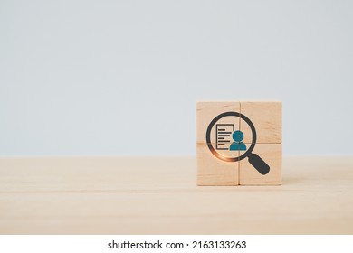 wooden cube blocks with buyer information in magnifying glass  ,buyer persona and target customer concept, Customer psychology profile or characteristics, Marketing analysis for business plan - Shutterstock ID 2163133263