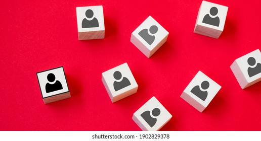 Wooden Cube Person Icon Stand Out Stock Photo 1902829378 | Shutterstock