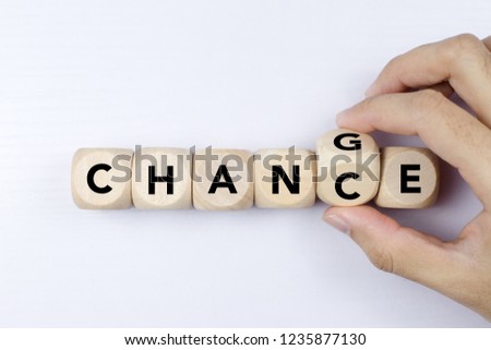 Small wooden cubes with the word Chance