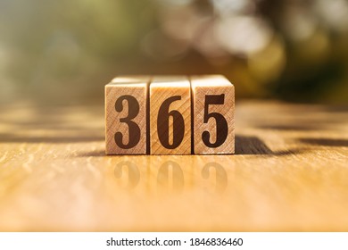 wooden cubes with letters of the 365