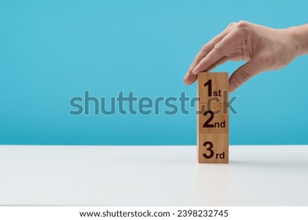 Wooden cubes with number 1st 2nd 3rd