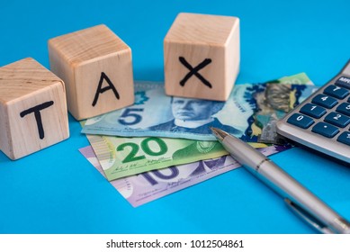 Wooden Cubes Tax With Canadian Dollar