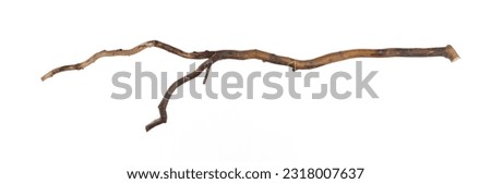 wooden curve stick isolated on white background	