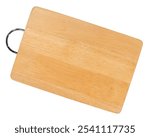 Wooden cutting board isolated on white, accurate clipping path embedded.