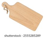 Wooden cutting board isolated on white background, accurate clipping path embedded.